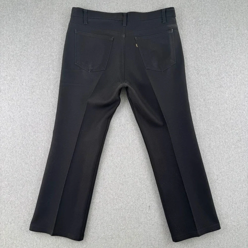 Vintage 90s Levi's Pants Mens 36x29 Black 517 Sta-Prest Dacron Polyester Bootcut